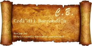Czédli Barnabás névjegykártya