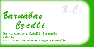 barnabas czedli business card